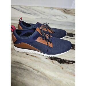 Cole Haan Shoes Mens Size 13 Navy Blue Brown Grand Motion Knit Lace Up Sneakers